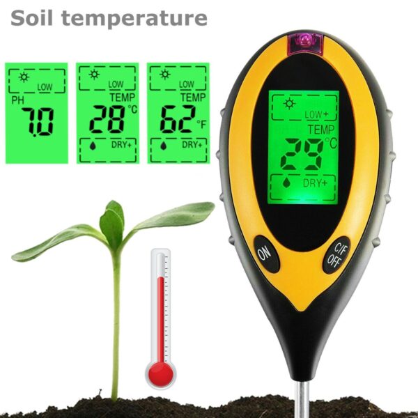 Medidor Humedad PH Luz, Temperatura Tierra