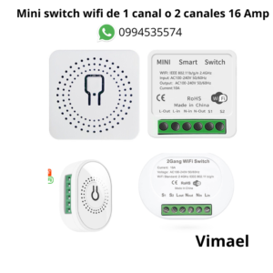 Mini switch wifi de 1 canal o 2 canales 16 Amp